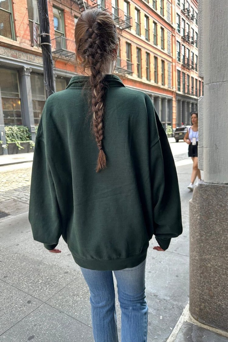 Sweatshirt Brandy Melville Missy Oversized Vert Foncé | NAI-07685257